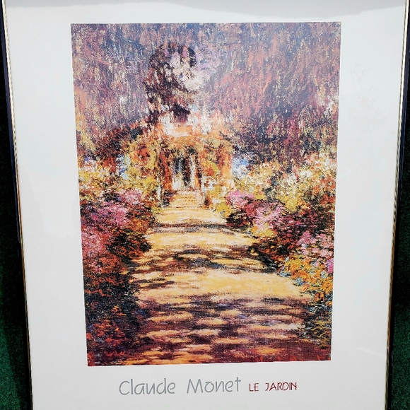 Claude Monet Le Jardin Garden Flower Wall Art/Print Framed Poster 22x28" - Picture 1 of 8